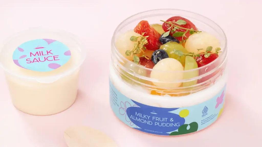 puding almond buah