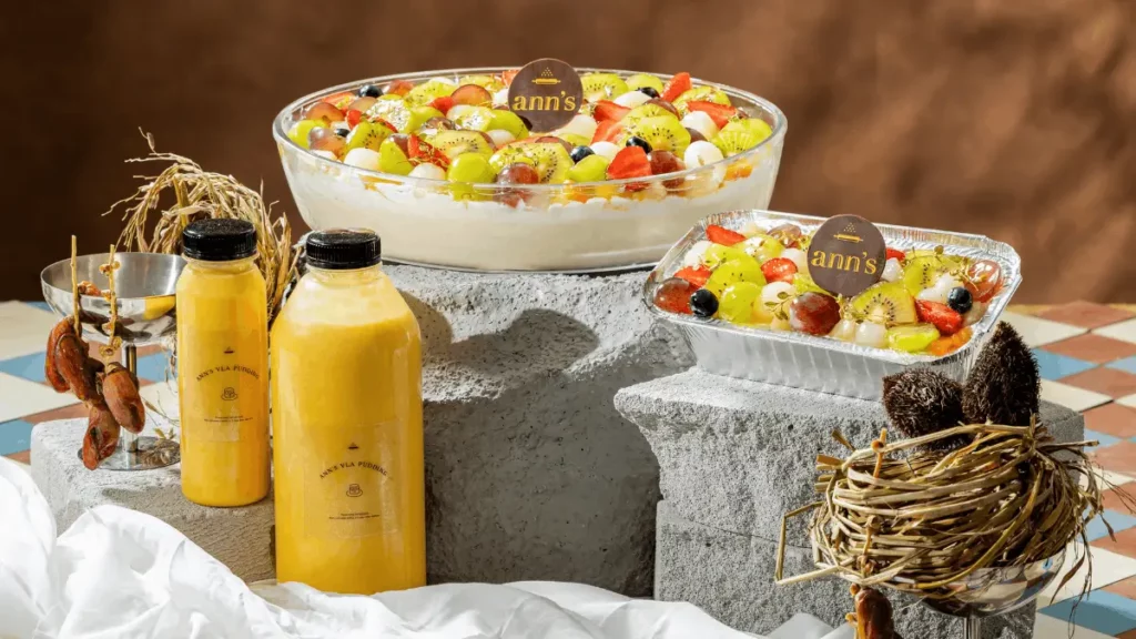 almond pudding with mango sauce for ramadan