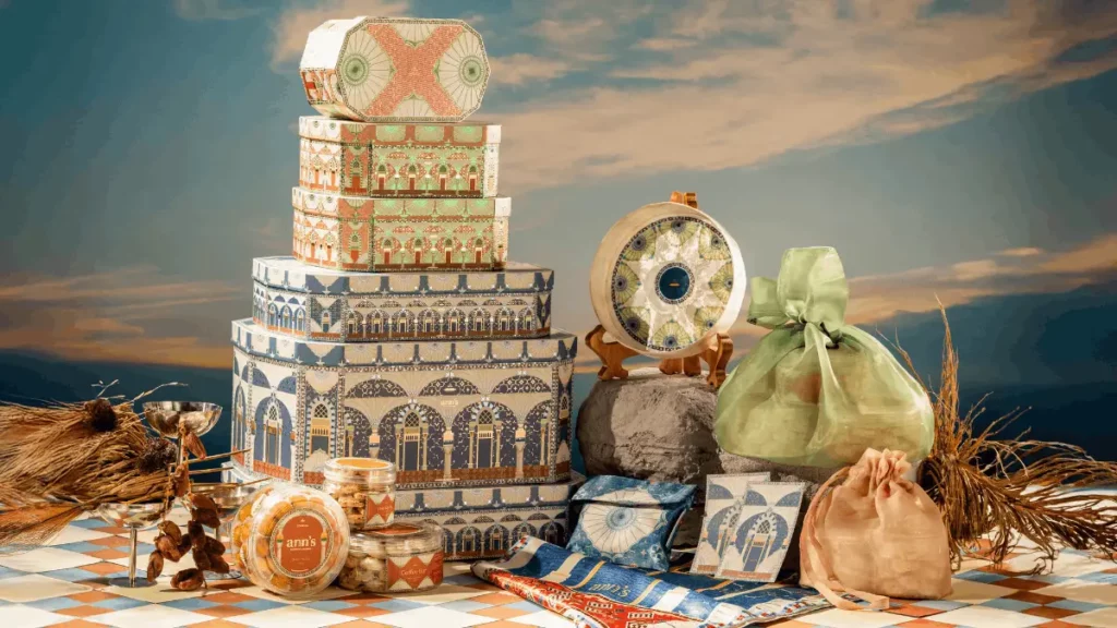 Grouping hampers lebaran premium with merchandise and cookies