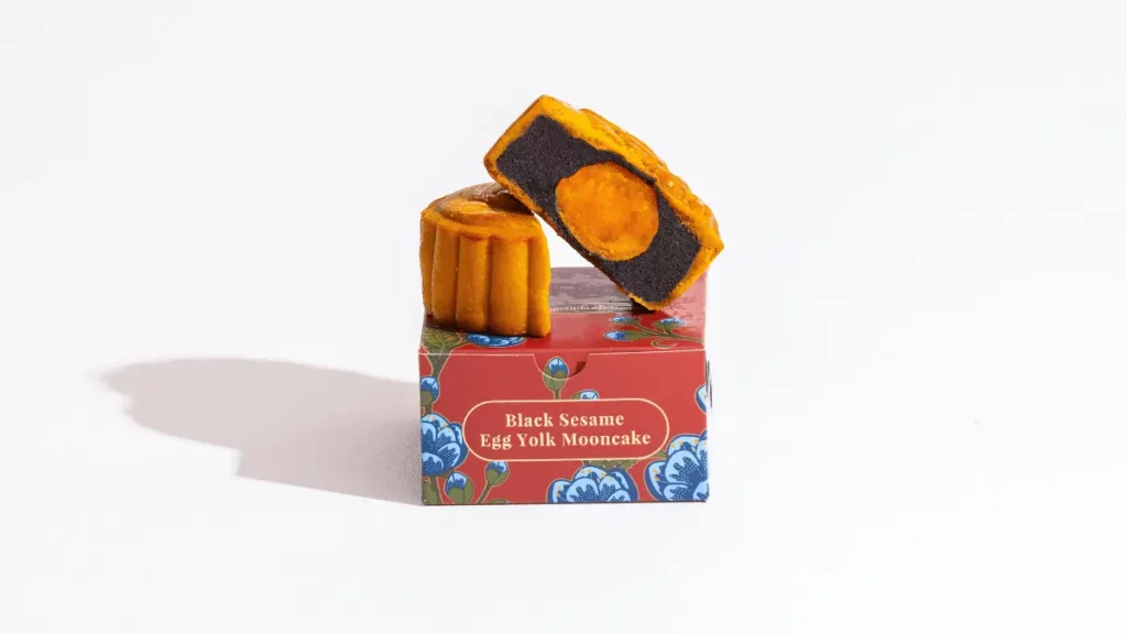 rasa mooncake black sesame egg yolk